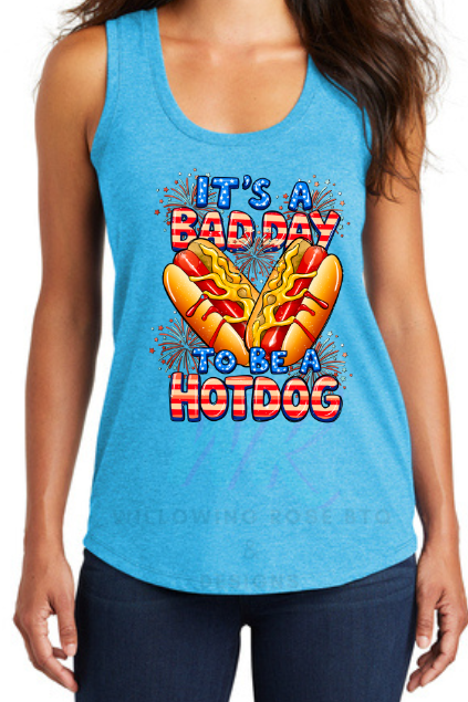 Its a bad day to be a hot dog womens tank