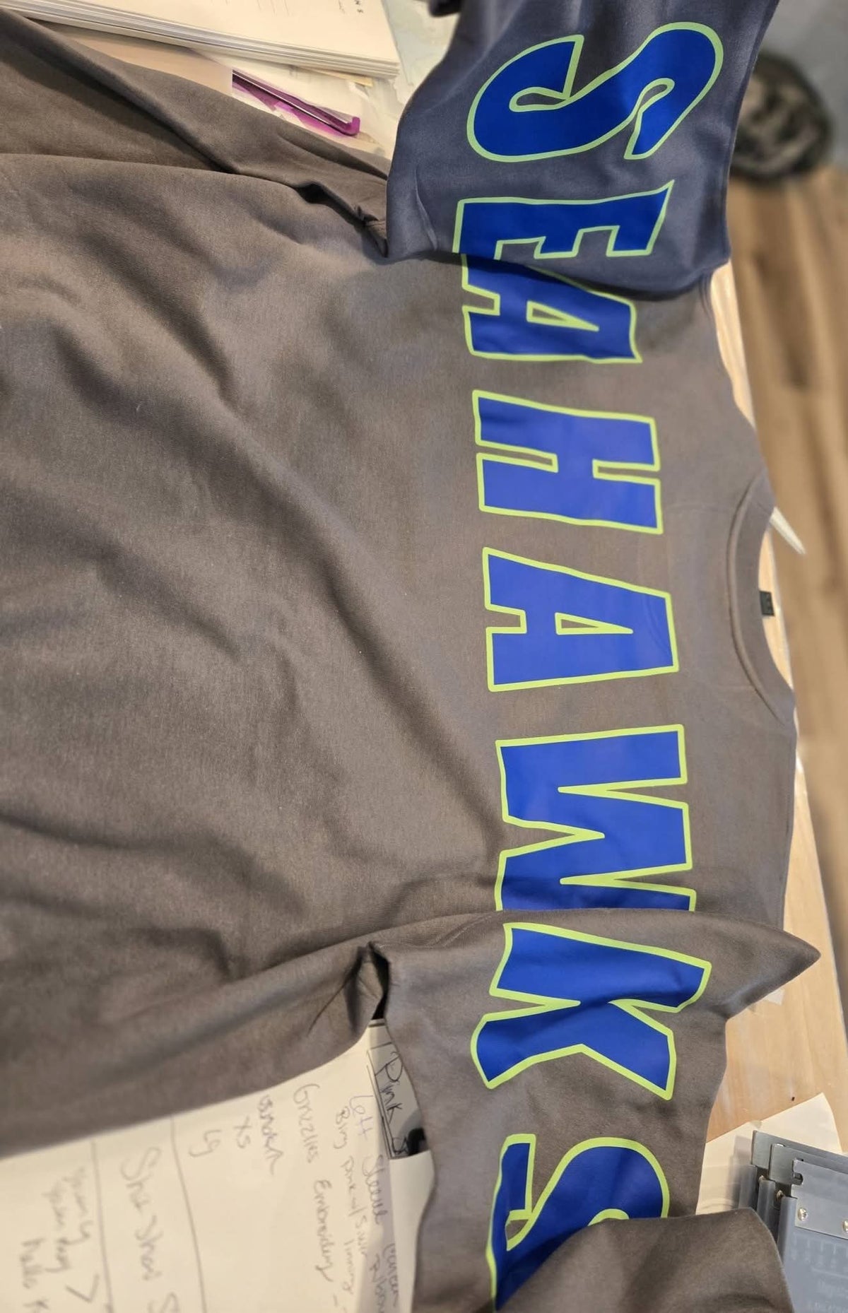 Seahawks  across the back