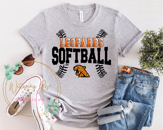 Leopard head softball tee
